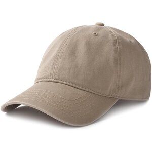 Women's Light Khaki Vintage Washed Unstructured Baseball Cotton Adjustable Cap